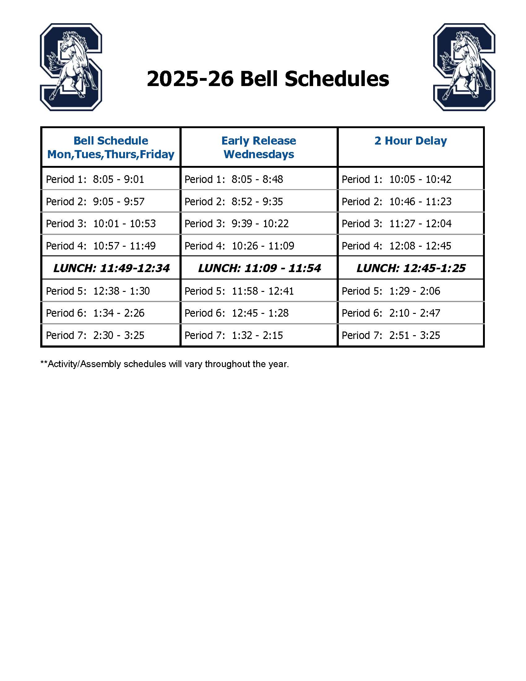 bell schedule